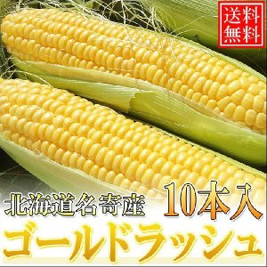 画像: 予約受付中！送料無料/北海道産ゴールドラッシュ 10本入/生でも食べられます ８月下旬発送